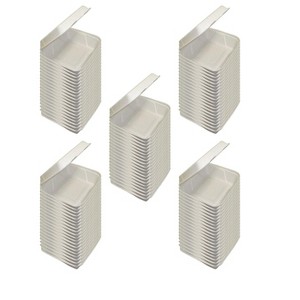 StalkMarket 8" x 8" x 3" Clamshell Single Compartment Sugarcane - Pack of 100 - 1 of 2