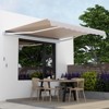 Costway Retractable Patio Awning Aluminum Deck Sunshade Shelter Outdoor Beige - 2 of 4