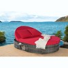 Mshliw Outdoor Patio Round Daybed, Sun Bed with Adjustable Backrests, Rattan Lounger with Cushions and Pillows for Backyard, Poolside, and Garden - 3 of 4