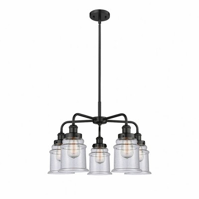 Canton - 5 Light Stem Hung Chandelier In Industrial Style-16.25 Inches Tall and 24 Inches Wide