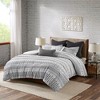 Gracie Mills Donny Farmhouse Geometric Striped Cotton Jacquard Duvet Set - King/California King - image 2 of 4