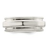 Black Bow Jewelry 7mm Sterling Silver Polished Flat Grooved Edge Standard Fit Band - 3 of 4