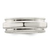 Black Bow Jewelry 7mm Sterling Silver Polished Flat Grooved Edge Standard Fit Band - image 3 of 4