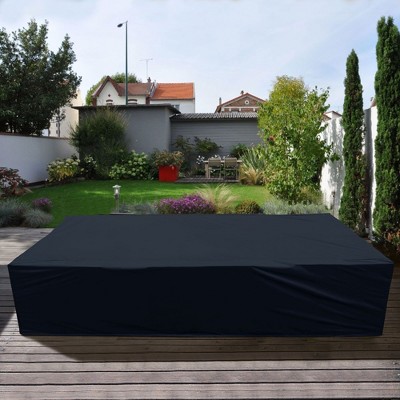 XIZZI Patio Furniture Set Cover Outdoor Sectional Sofa Set Covers, Lawn Patio Furniture Covers with Air Vent Fastening Strap & Handle, Water Resistant