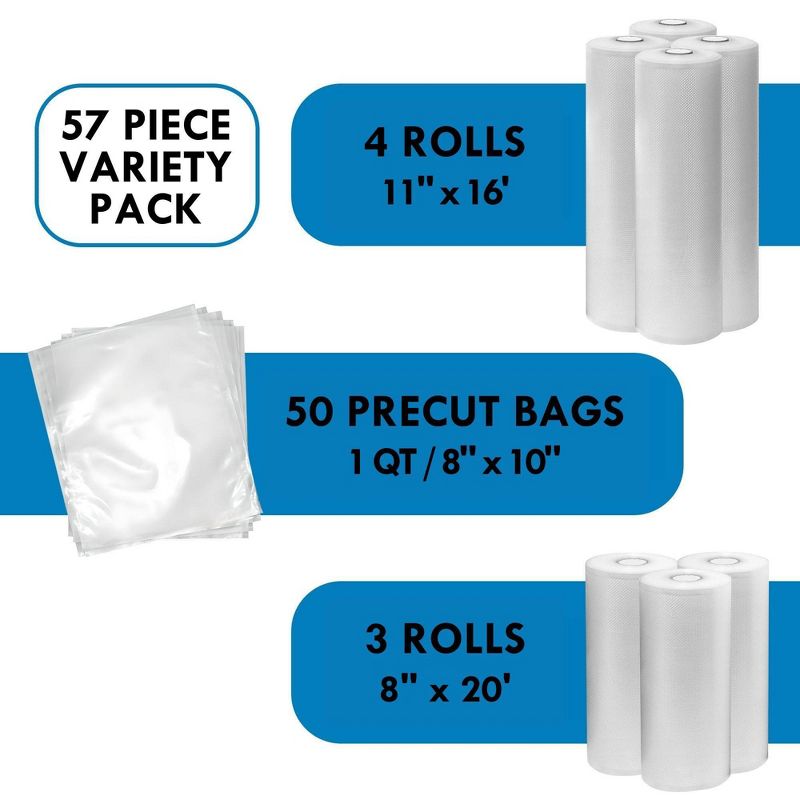 Kenmore Vacuum Sealer Bag &#38; Roll Variety Pack (57 Piece Assortment), 5 of 10