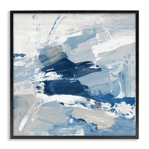 Stupell Industries Abstract Brushed Blue Painting Framed Giclee Art - 1 of 4