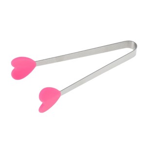 Unique Bargains Pcs Food Tongs Heart-Shaped Ice & Food Tongs Dishwasher Safe Stainless Steel Silicone 5 Inch 1 Pcs - 1 of 3