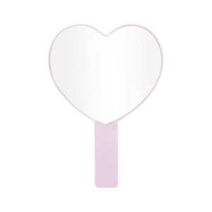 Unique Bargains Heart Shape Cosmetic Mirror Pink 1 Pc - 1 of 3