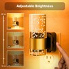 YANSUN 2-Pack 1W Plug-In Light Sensor Night Lights with Bubble Acrylic Column Design, Amber 1600K Light, Slide Dimming (0%-100%), US Plug - 3 of 4