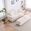 84.6" Convertible Sectional Sofas Corduroy 2-Seater Sofa with 2 Ottomans, 2 Back Pillows & 2 Toss Pillows ¨C Deep Seat Couch for Living Room - 3 of 4