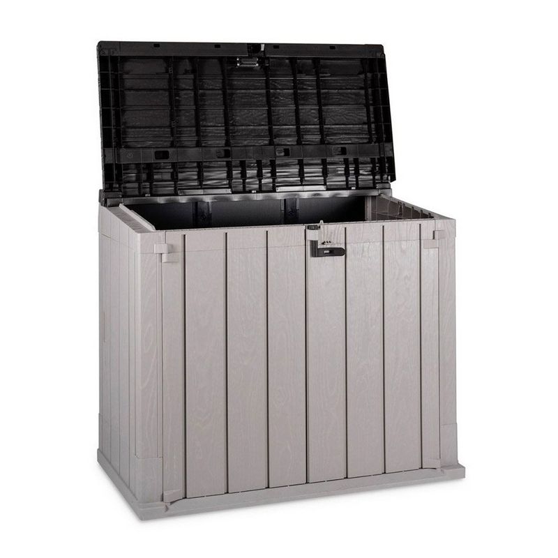 Toomax Stora Way All Weather Outdoor Horizontal Storage Shed Cabinet for Trash Can, Garden Tools, and Yard Equipment, 4 of 8