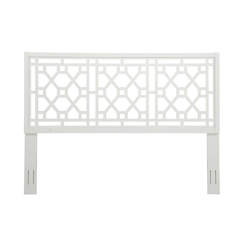 Photos - Bed Frame Comfort Pointe King Thomas Headboard White: Poplar Wood, Chippendale Style, Painted Finish, Adjustable Height