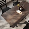 Flash Furniture Bennett Rectangular Solid Wood Commercial Indoor Tabletop with 22" x 22" Dining Height Rust-Resistant Cast Iron X-Base - 4 of 4