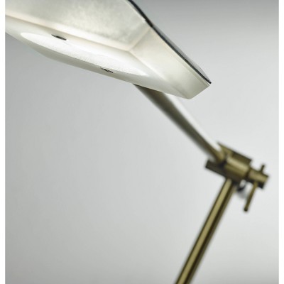Adjustable Antique Brass and Marble LED Floor Lamp
