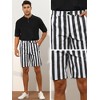 Lars Amadeus Men's Summer Flat Front Color Block Striped Chino Shorts - 4 of 4