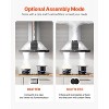 VEVOR Wall Mount Range Hood, 30 inch Chimney-Style Ceiling Mount Vent, 800 CFM Stainless Steel Kitchen Stove Hood, Silver - 4 of 4