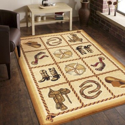 Kumasinova Wild West Frontier Area Rug – Spirit of the Frontier for Living Room, Kid & Pet-Friendly, Made in Turkey, Stain-Resistant Door Mat