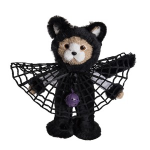 Transpac Thread Cat with Costume Decorative Plush Figurine Halloween Black Foam Tabletop Decor for Cat Lovers and Gifts - 1 of 1