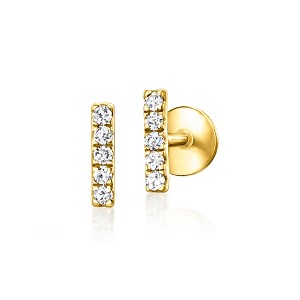 Pure Collection by Ross-Simons Diamond Bar Flat-Back Stud Earrings in 14kt Yellow Gold - 1 of 4