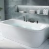 Cobbe Bathroom Matte Black Bathtub Faucet Set with Handheld Shower and 10.24-Inch Wide Waterfall Spout Single Handle Dual 4-Hole Installation - 2 of 4