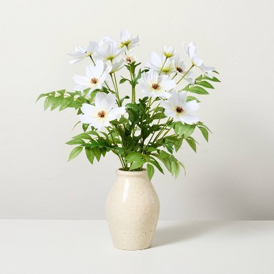 15"x17" Faux White Cosmos Floral Arrangement - Hearth & Hand™ with Magnolia