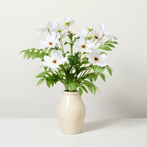 15"x17" Faux White Cosmos Floral Arrangement - Hearth & Hand™ with Magnolia - 1 of 3