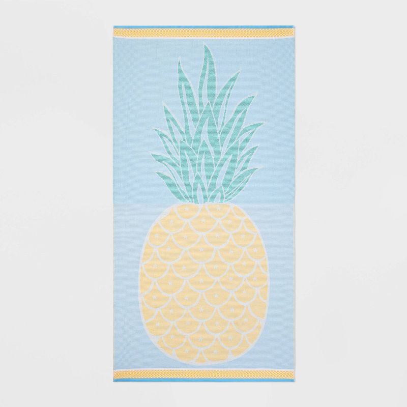 Pineapple Icon Sand Resist Towel Vibrant Yellow - Sun Squad&#8482;, 1 of 5