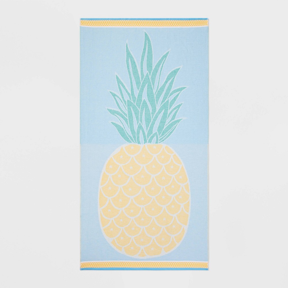 Pineapple Icon Sand Resist Towel Vibrant Yellow - Sun Squad. 