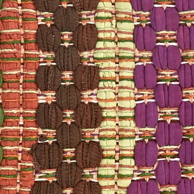 Fall Colors Multicolor Fabric Braided Chindi Trivet