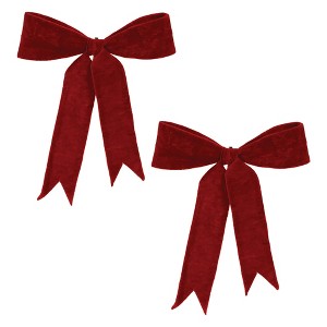 Melrose Red Wired Holiday Bow (Set of 2) - 1 of 2