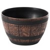 Gardenised Brown Outdoor Rustic Half Barrel Flower Garden Planter Bowl, Plastic - 4 of 4