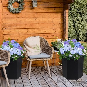 coucheta 16 in Self Watering Pots Set of 2, Large Indoor Plant Pot with Water Level Monitor, Bottom Wheels and Drainage Hole - 1 of 4