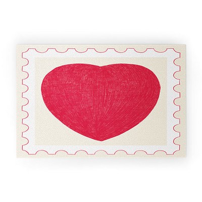 El buen limon Heart and love stamp 30" x 20" Welcome Mat - Society6