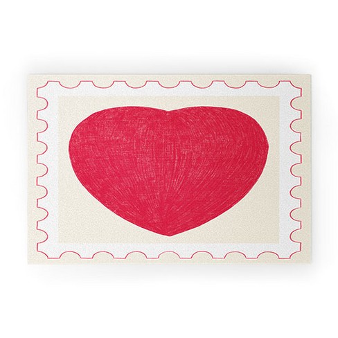 El buen limon Heart and love stamp 30" x 20" Welcome Mat - Society6 - image 1 of 3