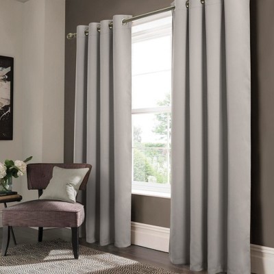 RT Designers Collection Anchorage Premium Blackout Grommet Curtain Panel 54" x 63" Silver