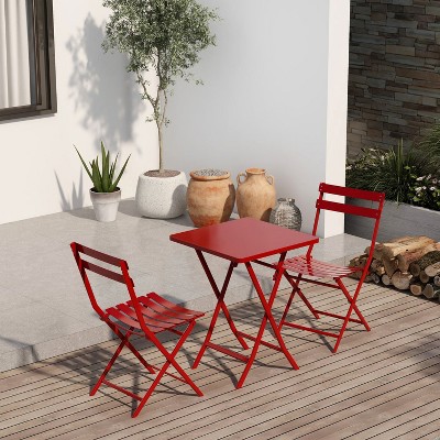 Lorna 3-piece Modern Patio Bistro Set of Foldable Square Table and Chairs, Outdoor Furniture Near Me - The Pop Home