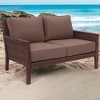 Courtyard Casual Buena Vista II Loveseat Stained Eucalyptus Wood KD  Sunbrella Fabric - 2 of 4