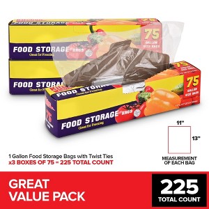 Stock Your Home 1-Gallon Food Storage Bags with Twist Ties (225 Count) - 1 of 4