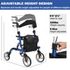 Elderly Walking Aid with Seats, 3-in-1 Walking Wheelchair Combination, with 8" Anti-slip Wheels, Reversible Backrest, and Detachable Footrest - 2 of 4