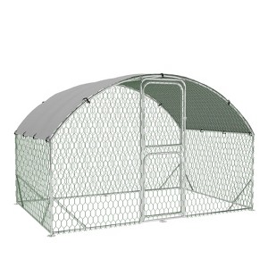 Large Metal Chicken Coop, Walk in Poultry Cage with Waterproof Cover, Chicken Run, Hen Rabbit Duck House for Backyard Farm Use - 1 of 4
