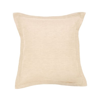 Putty Heather French Linen Flanged Euro Sham 27.5" x 27.5"