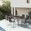 vidaXL Patio Dining Set Outdoor Conversation Set with Cushions Poly Rattan - Gray 59.1" Table Length 6 Chairs - 2 of 4
