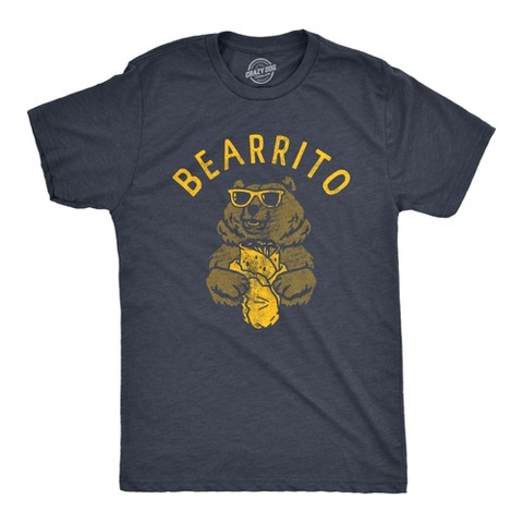 Мужские футболки Crazy Dog T-Shirts, Inc. Mens Bearrito T Shirt Funny Sarcastic Bear Burrito Mexican Food Tee for Guys - Crazy Dog Men's T Shirt For Foodies Navy L