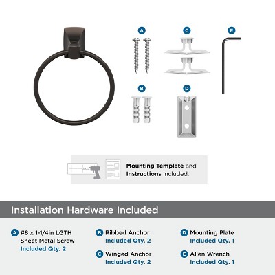 Highland Ridge Oil-Rubbed Bronze Wall Mounted Towel Ring