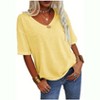 Imily Bela Women's Casual V Neck Half Sleeve Oversized T Shirt Solid Color Basic Top - 3 of 4