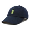 Dalix Robot Embroidered Glow in the Dark Retro Dad Hat Cotton Baseball Cap Adjustable Mens - 4 of 4