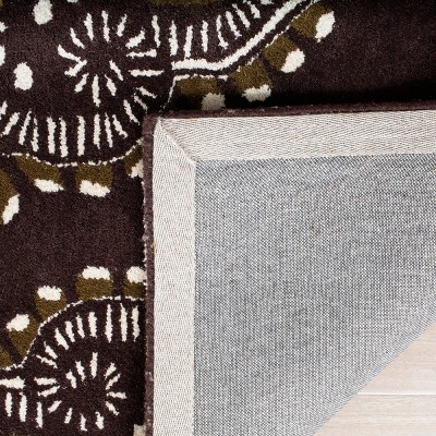 Brown and Ivory Hand-Tufted Wool Area Rug, 5' x 8'