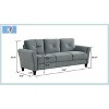 PexFix 3-Seat Velvet Upholstered Loveseat Sofa with Button Tufted Backrest Comfortable Modern Sectional Couch for Living Room Bedroom Office Gray - 3 of 4