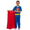 DC Comics Superman Pajamas Boys' 3PC Shirt Pant Set With Detachable Cape Blue - 3 of 4
