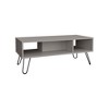 17.7" Engineered Wood Coffee Table with 2 Open Shelves and Hairpin Metal Legs, Modern Design for Living Rooms - 4 of 4